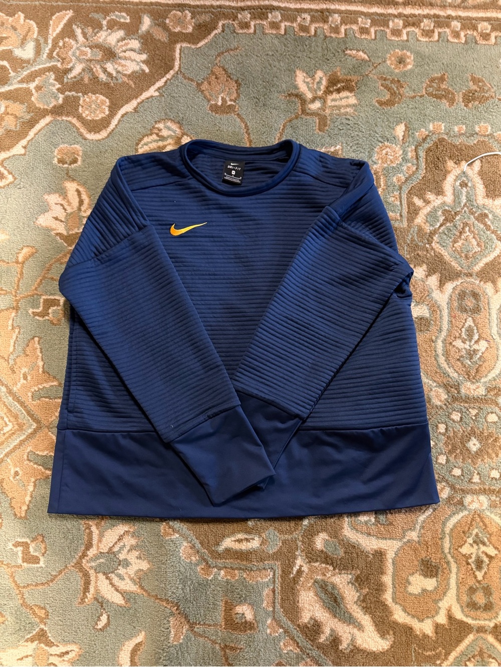 Nike WVU Navy Long-Sleeve Crew Sweatshirt